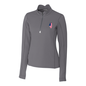 CDGA Special - Cutter & Buck Women's Traverse Stretch Quarter Zip Pullover - State of Illinois/USA Flag
